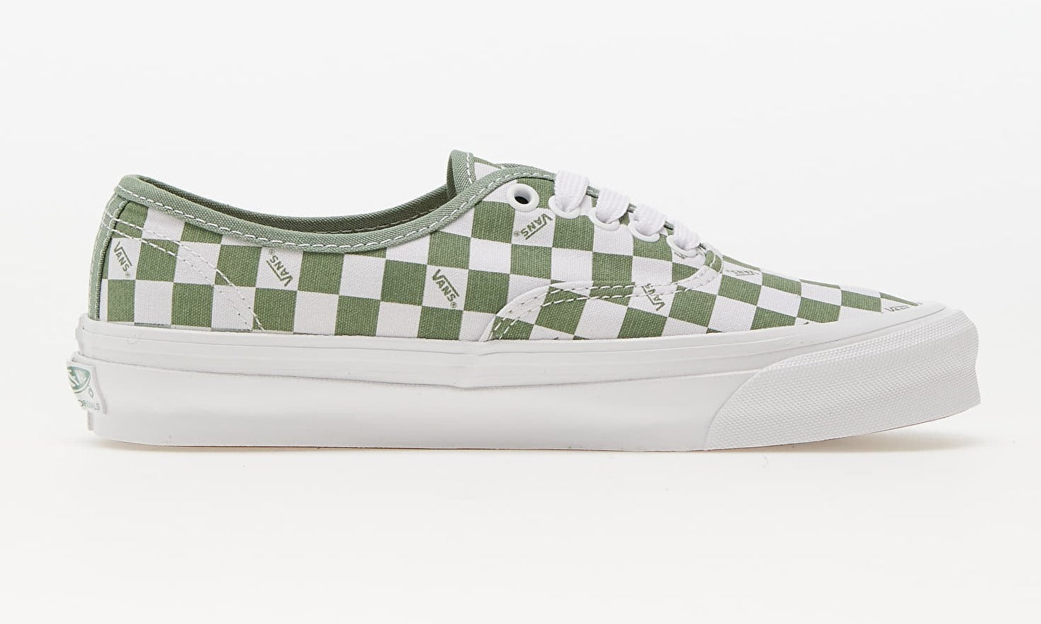 [VN0A5FBDLDN] Mens Vans VAULT OG AUTHENTIC LX 'CHECKERBOARD WHITE LODEN GREEN'