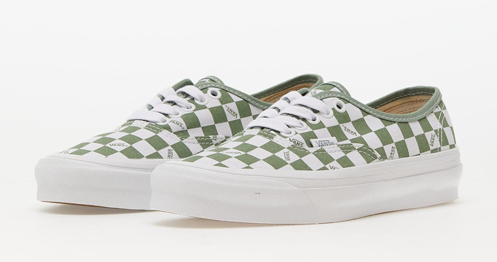 [VN0A5FBDLDN] Mens Vans VAULT OG AUTHENTIC LX 'CHECKERBOARD WHITE LODEN GREEN'