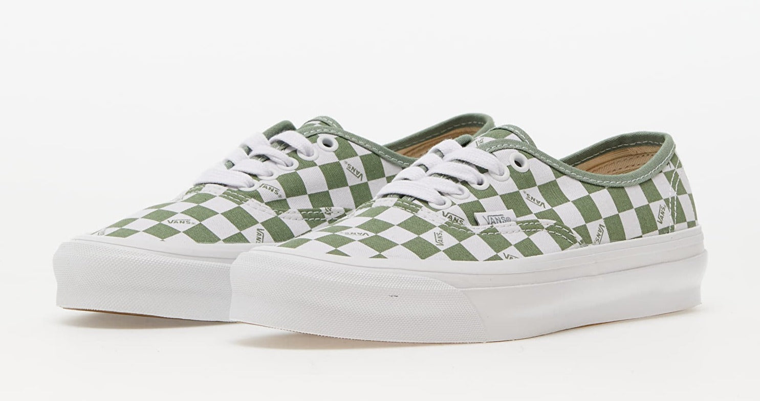 [VN0A5FBDLDN] Mens Vans VAULT OG AUTHENTIC LX 'CHECKERBOARD WHITE LODEN GREEN'