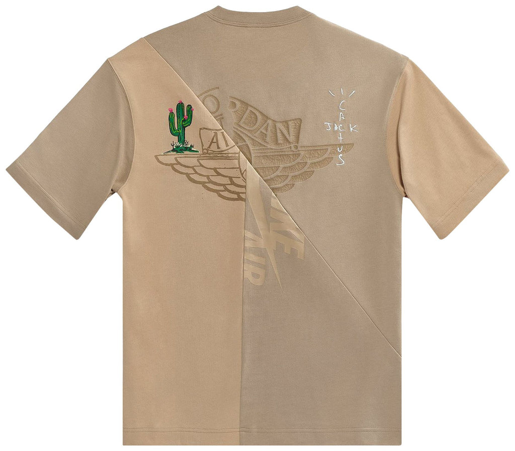 [CW3167-247] MENS AIR JORDAN X TRAVIS SCOTT CACTUS JACK TEE T-SHIRT 'KHAKI/DESERT'