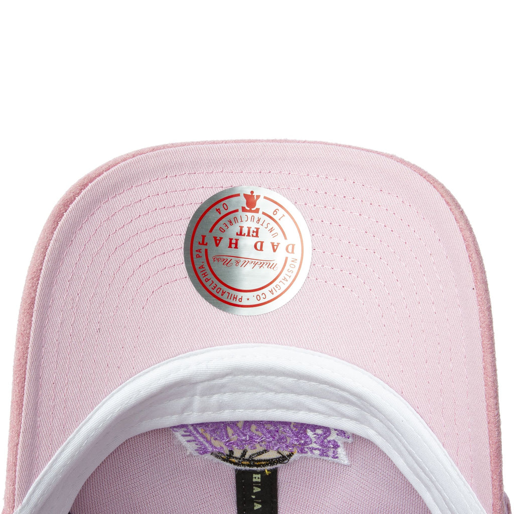 MENS MITCHELL & NESS NBA SUEDE DAD STRAPBACK HWC LAKERS - PINK