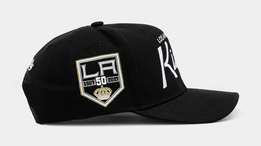 MENS MITCHELL & NESS NHL TEAM SCRIPT SNAPBACK KINGS - BLACK
