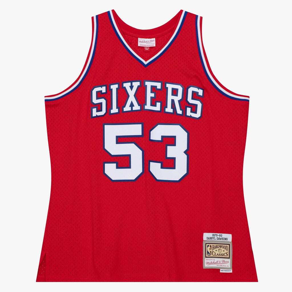 MENS MITCHELL & NESS NBA DARK JERSEY 76ERS 1979 DARRYL DAWKINS