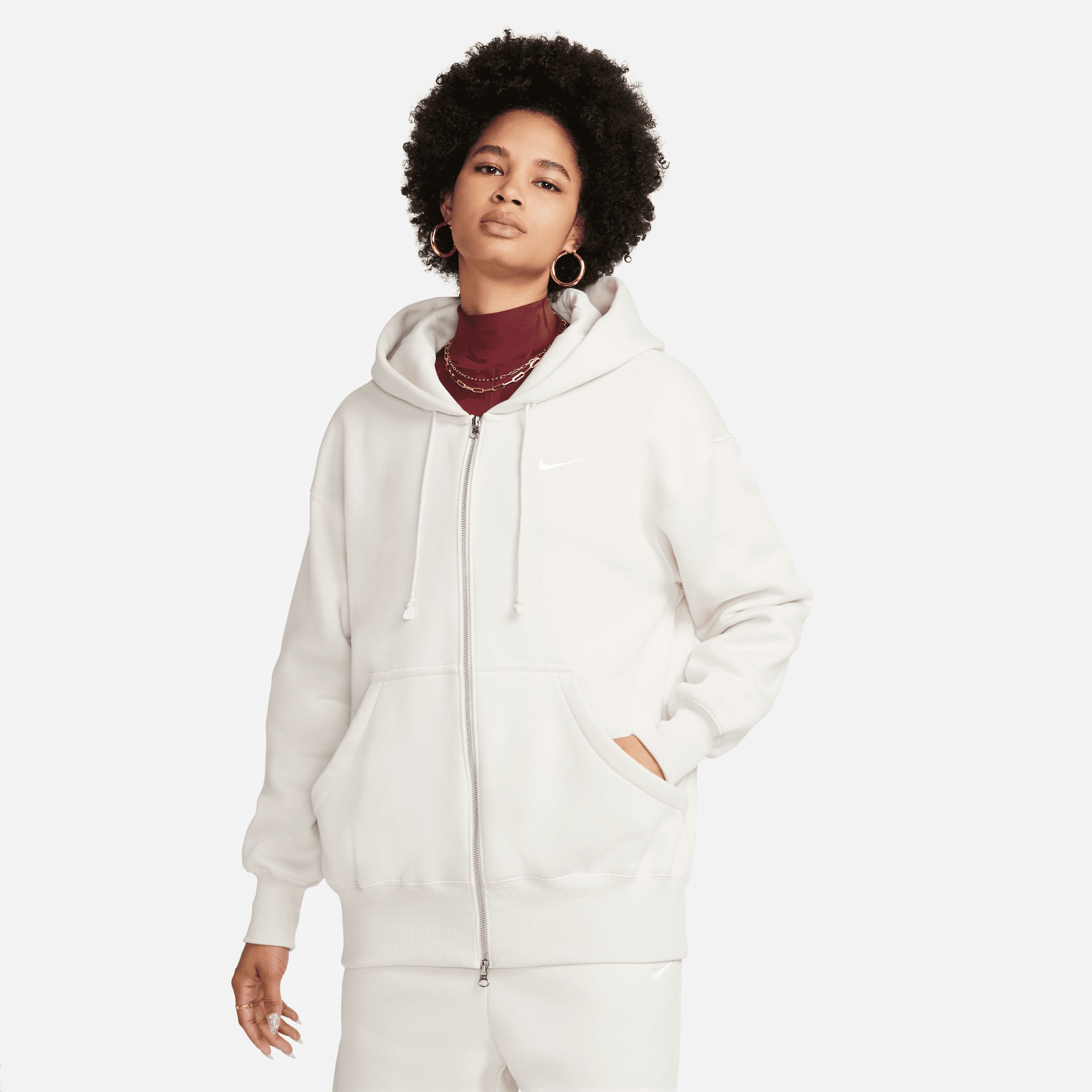 [DQ5758-104] WOMENS NIKE OVERSIZED PHOENIX FLEECE FULL-ZIP HOODIE