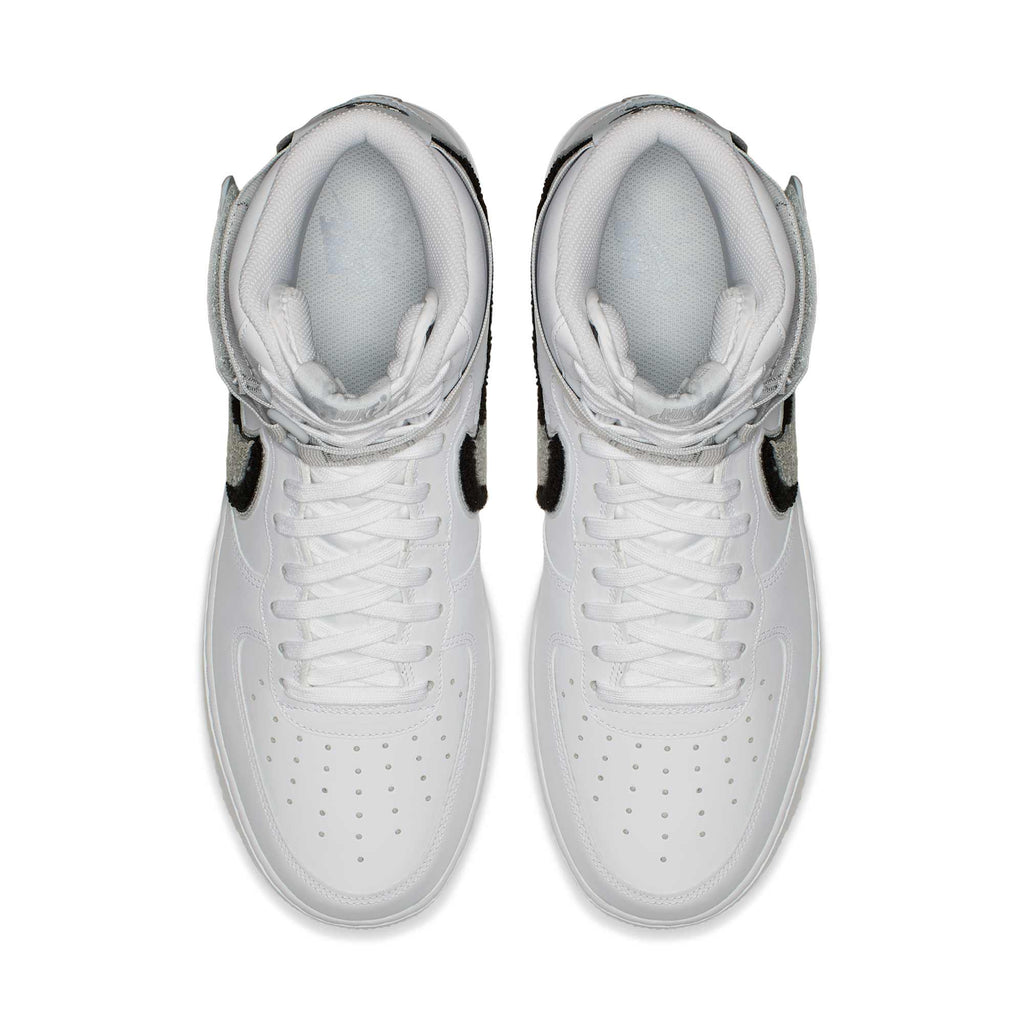 [806403-105] Mens Nike Air Force 1 High '3D Chenille White Grey Black'