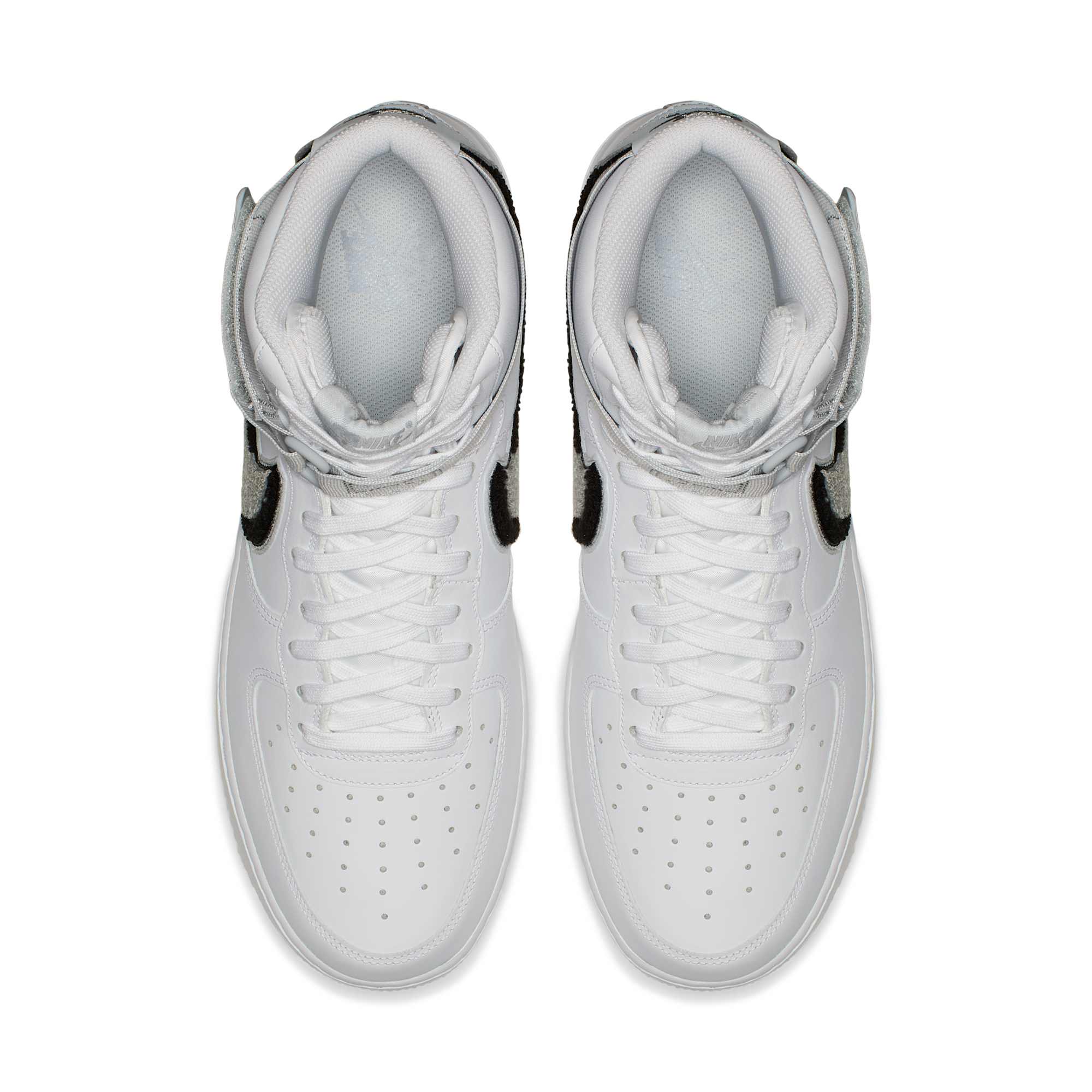 [806403-105] Mens Nike Air Force 1 High '3D Chenille White Grey Black'