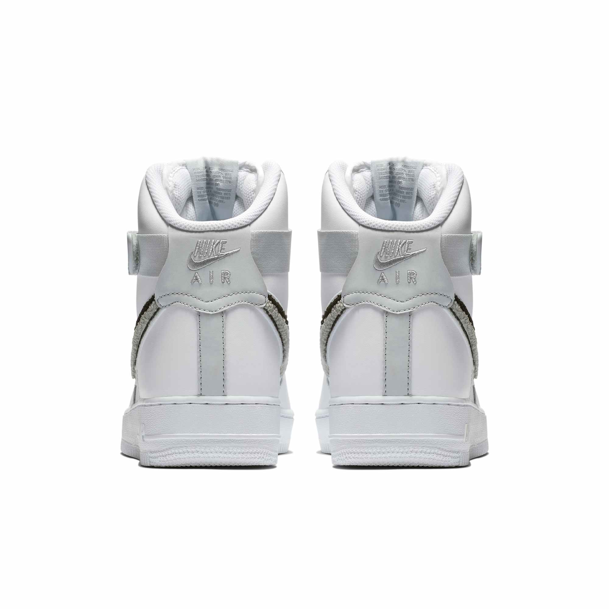 [806403-105] Mens Nike Air Force 1 High '3D Chenille White Grey Black'