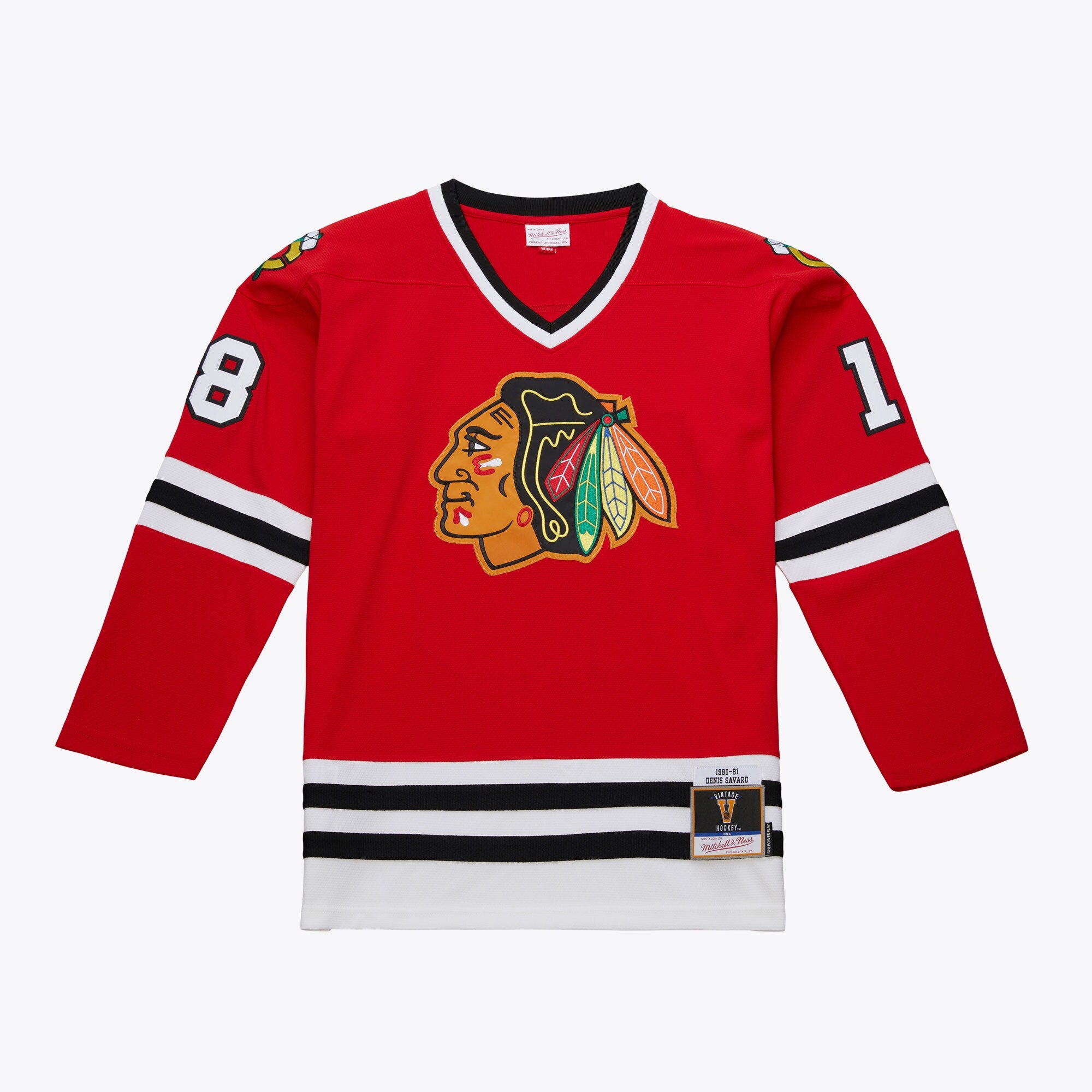 Mens Mitchell & Ness NHL DARK JERSEY BLACKHAWKS 1980 DENIS SAVARD