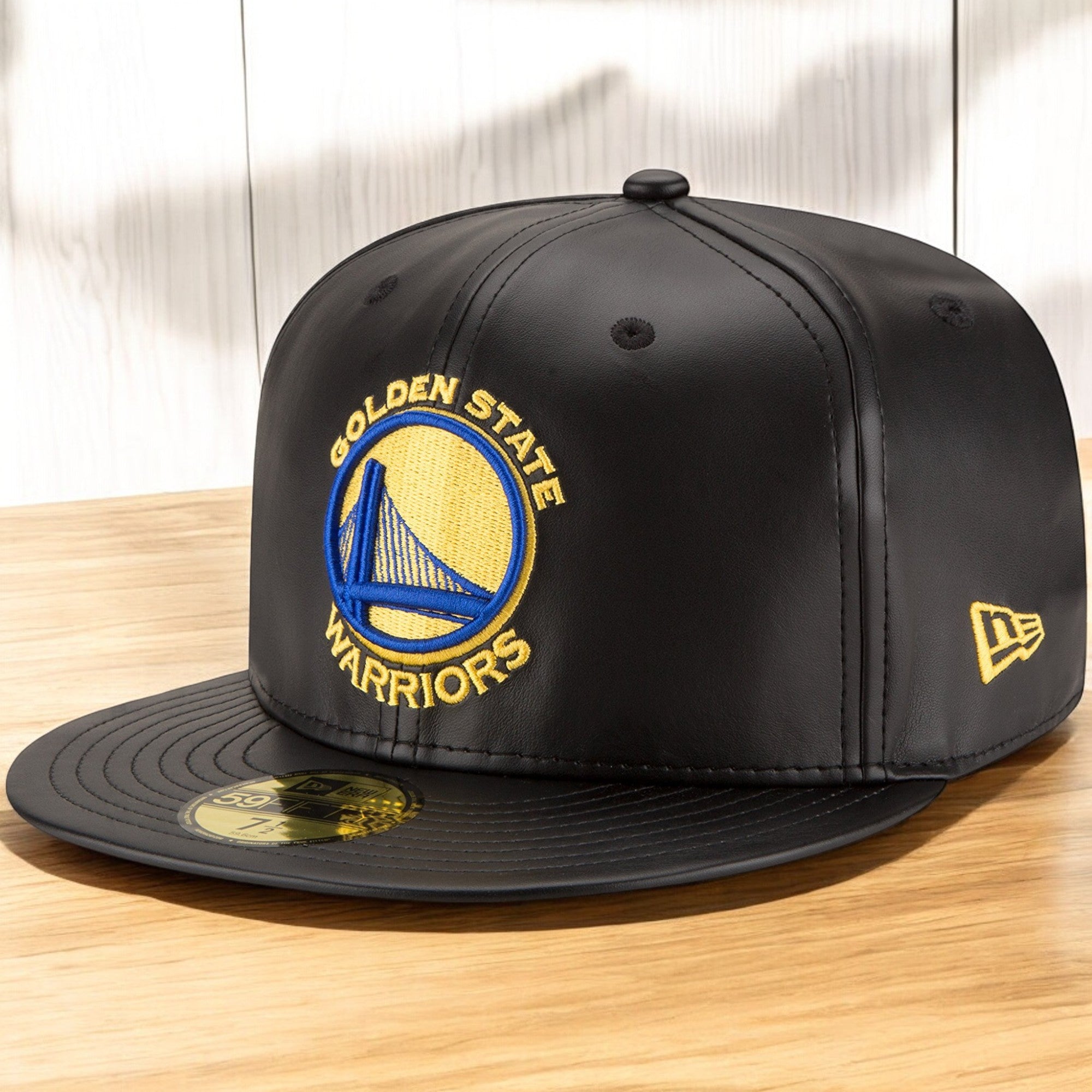 [70344048] Mens New Era NBA 59Fifty Faux Leather Fitted Cap Golden State Warriors