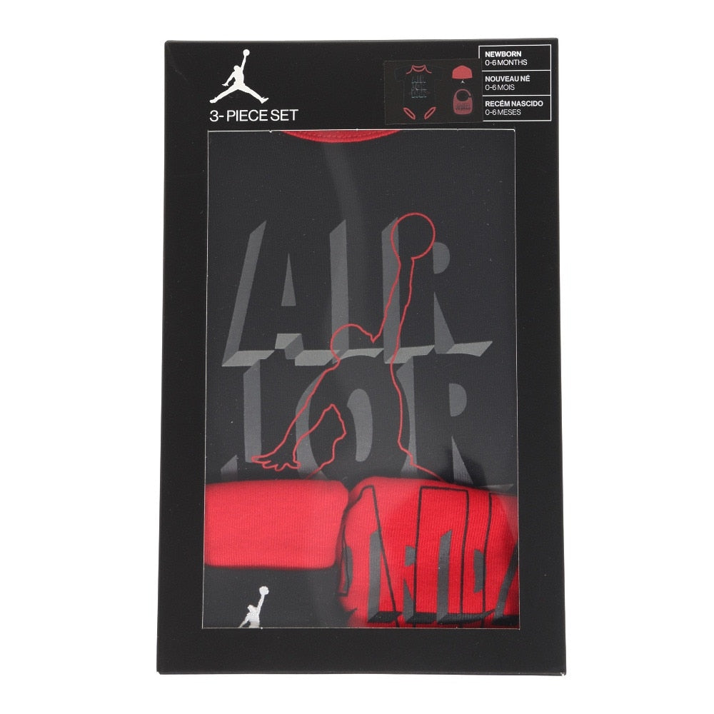 [NJ0540-023] Baby Air Jordan Bodysuit, Hat and Bib 3-PC Box Set