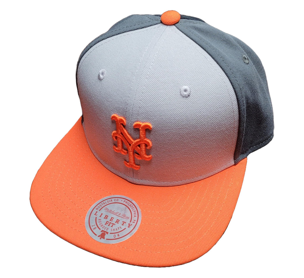 [HY11518-NYMGREY] MENS MITCHELL & NESS MLB TRIPLE PLAY LIBERTY SNAPBACK METS