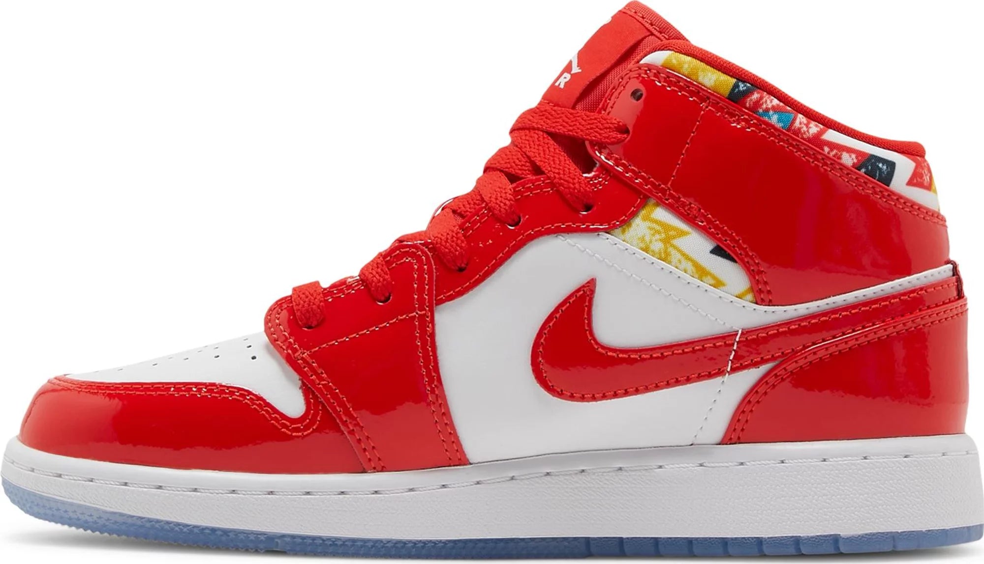 [DC7248-600] Grade School Air Jordan Retro 1 Mid SE 'Barcelona Sweater Red Patent' (GS)