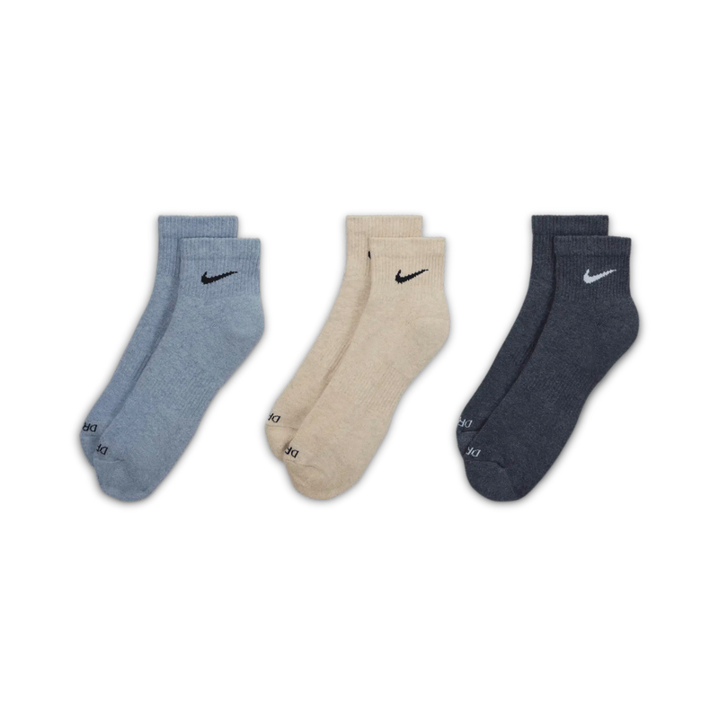 [SX6890-901] MENS NIKE 3 PACK DRI-FIT PLUS QUARTER SOCKS