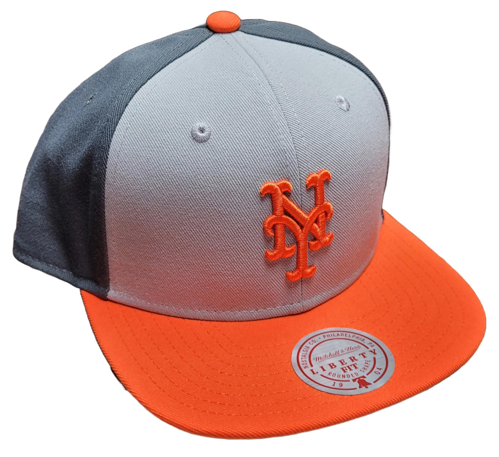 [HY11518-NYMGREY] MENS MITCHELL & NESS MLB TRIPLE PLAY LIBERTY SNAPBACK METS