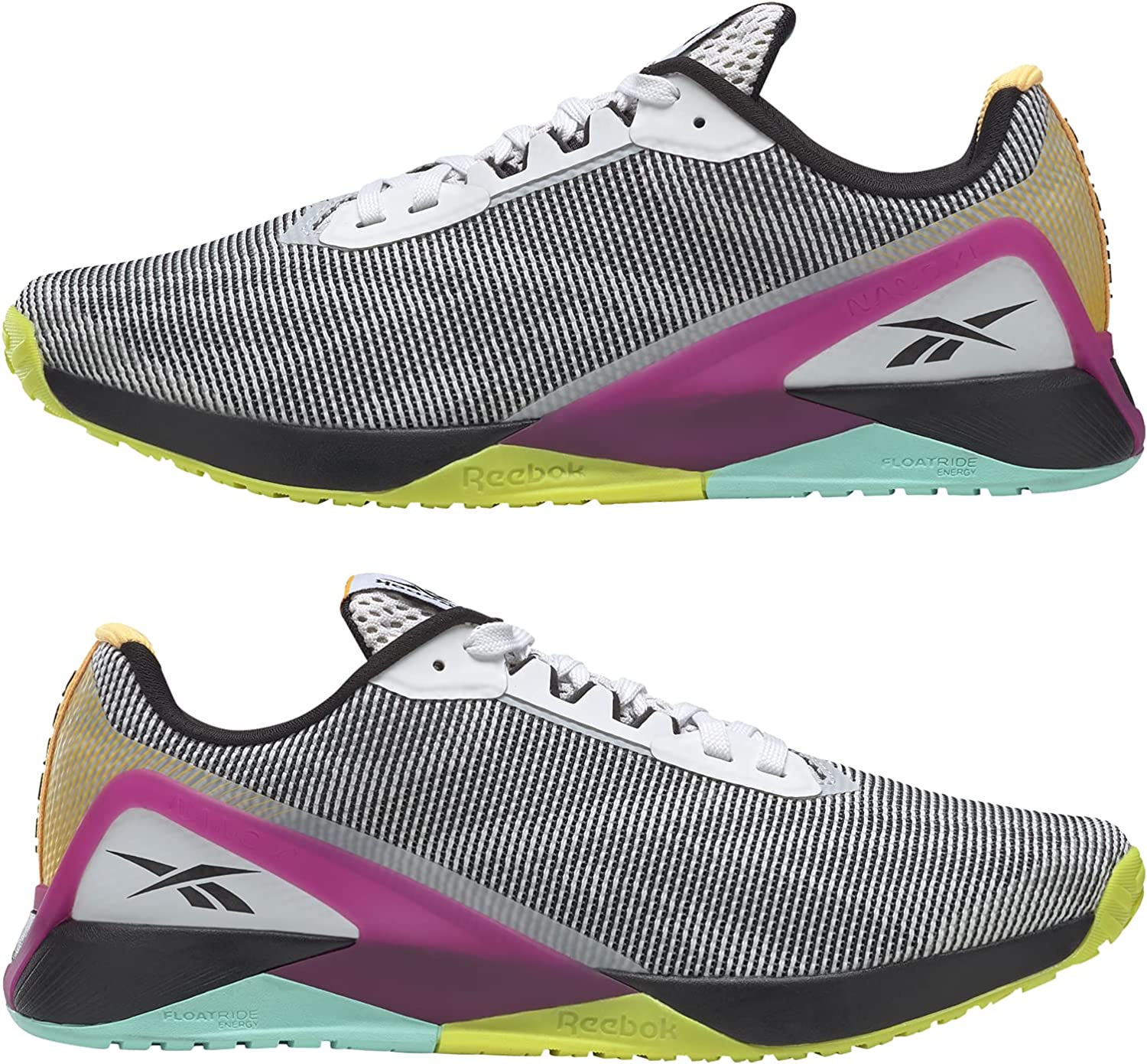 [H02865] Womens Reebok NANO X1 GRIT 'WHITE BLACK PURSUIT PINK'