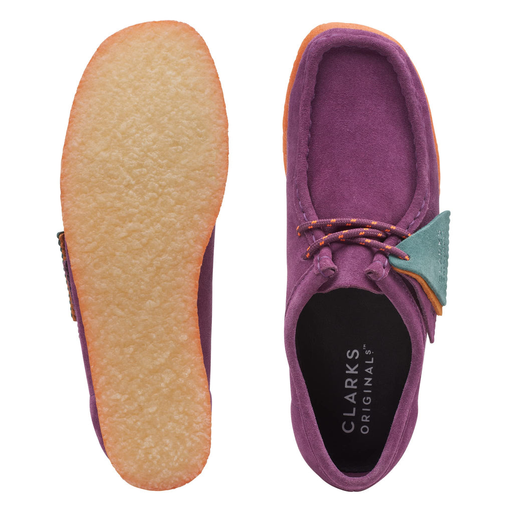 [26168645] Womens CLARKS WALLABEE - PURPLE SDE COMBI