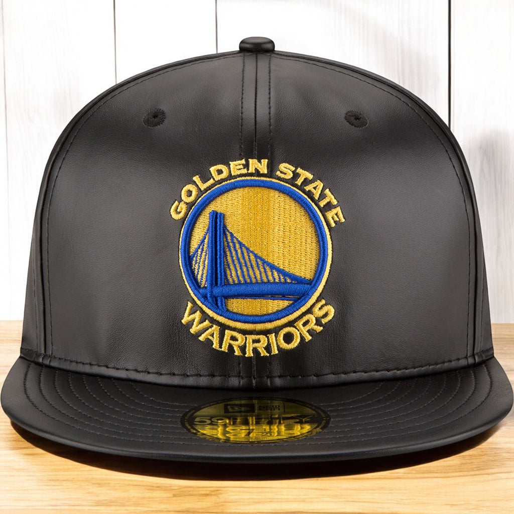 [70344048] Mens New Era NBA 59Fifty Faux Leather Fitted Cap Golden State Warriors