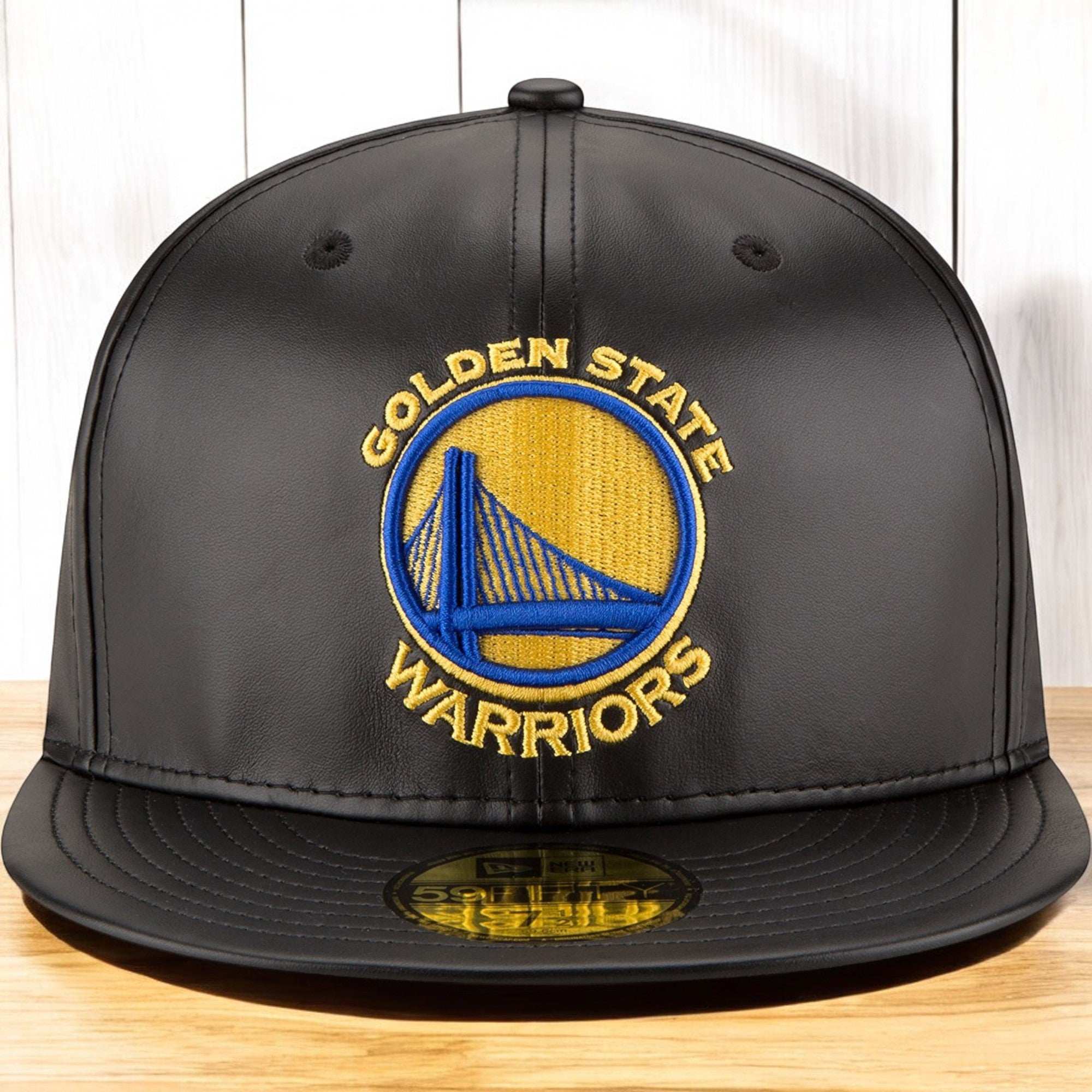 [70344048] Mens New Era NBA 59Fifty Faux Leather Fitted Cap Golden State Warriors