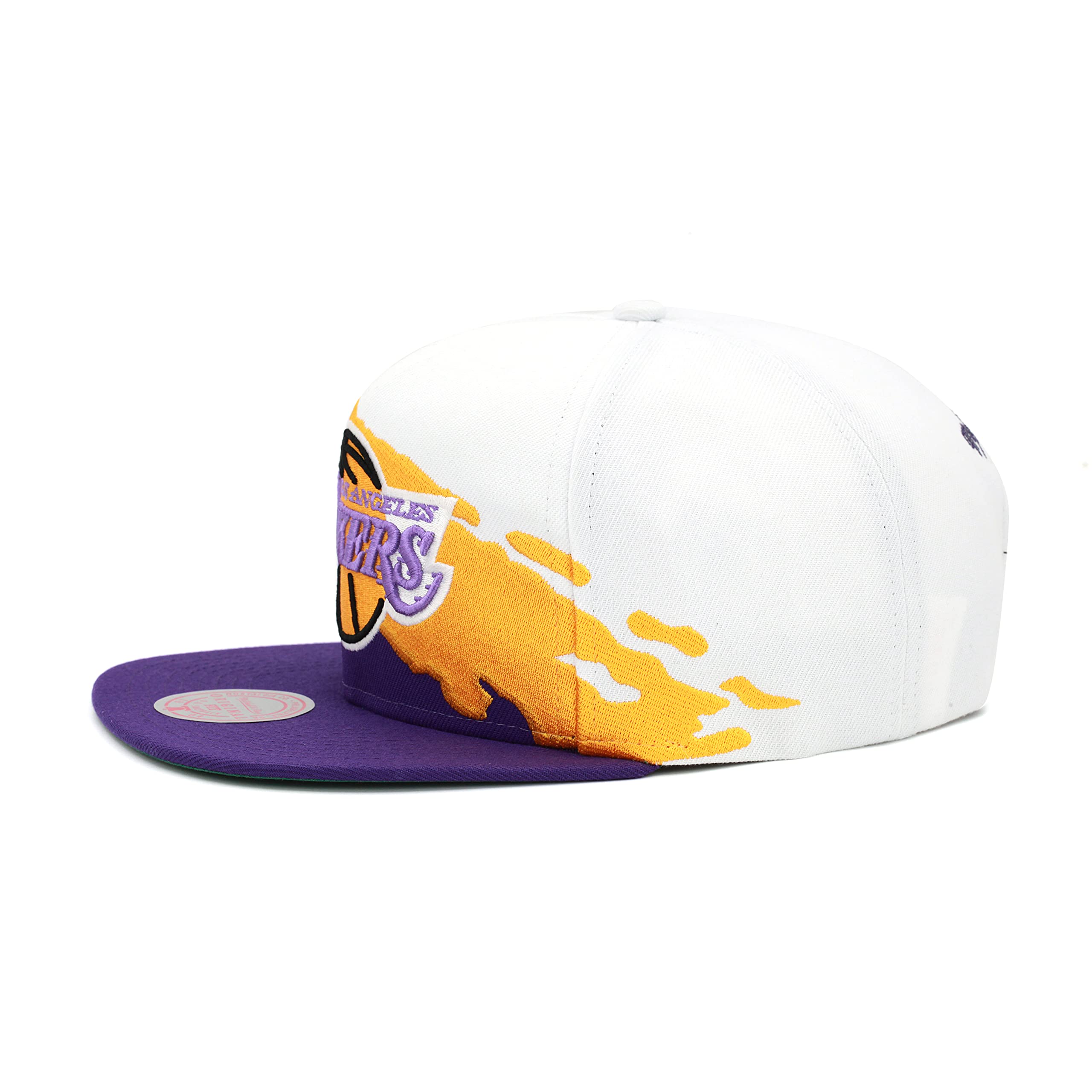 MENS MITCHELL & NESS NBA PAINTBRUSH SNAPBACK HWC LAKERS - WHITE-PURPLE