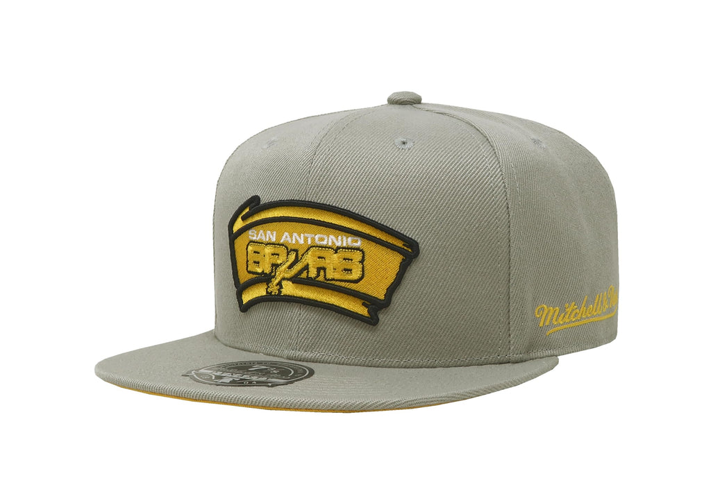 Mens Mitchell & Ness NBA SUNNY GRAY FITTED HWC SPURS