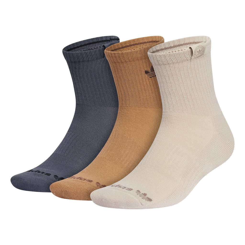 [GC3075C] UNISEX ADIDAS TREFOIL MID CREW SOCKS-BROWN