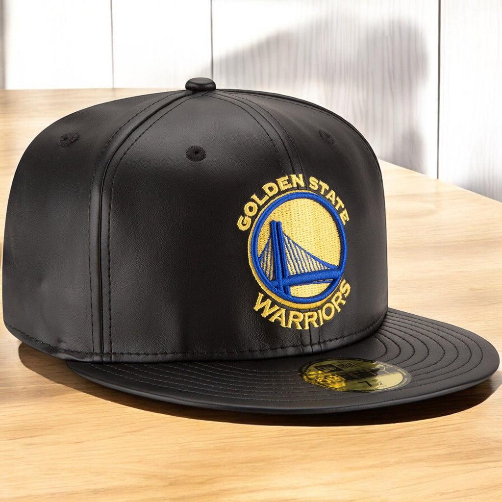 [70344048] Mens New Era NBA 59Fifty Faux Leather Fitted Cap Golden State Warriors