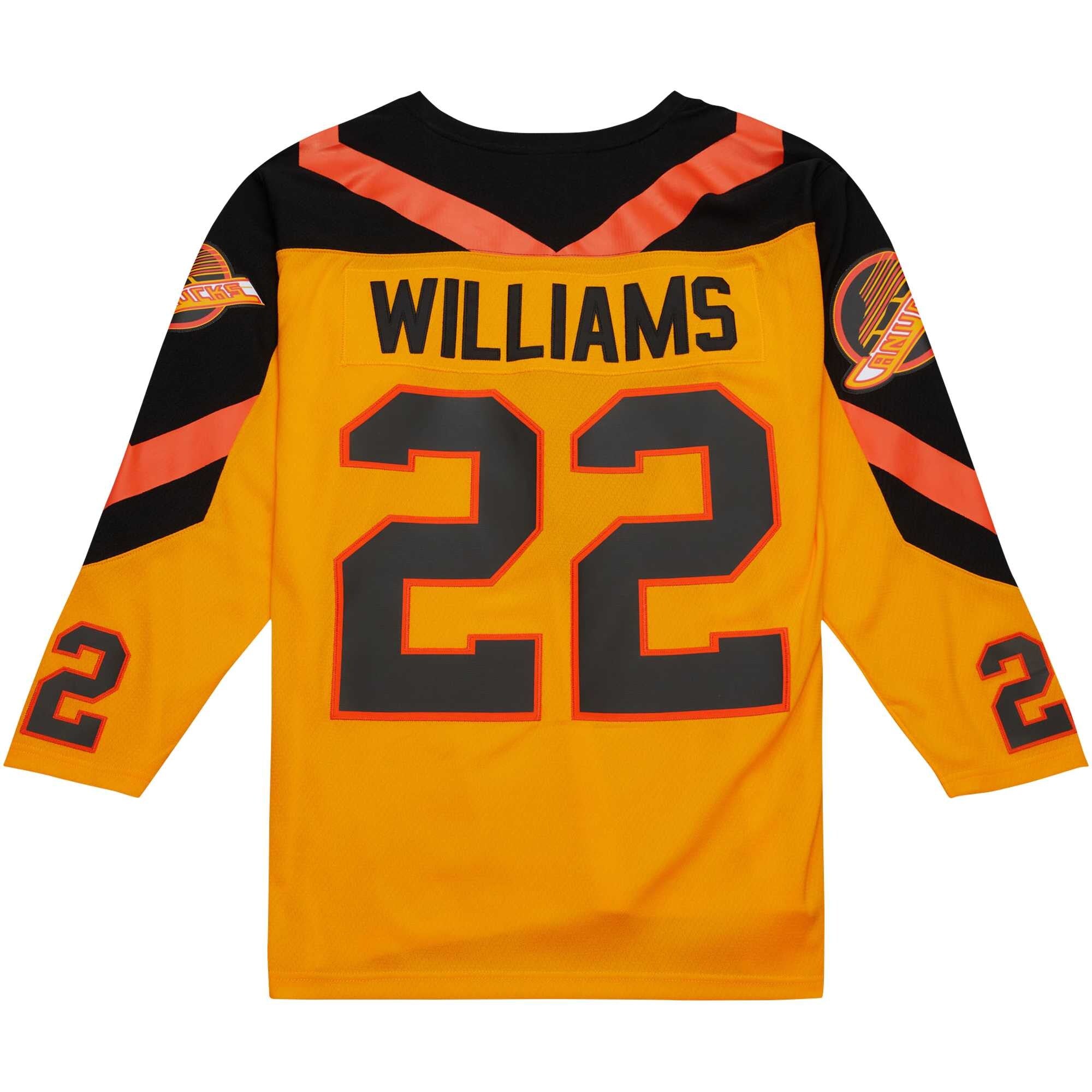 Mens Mitchell & Ness NHL YELLOW JERSEY CANUCKS 1981 DAVE WILLIAMS