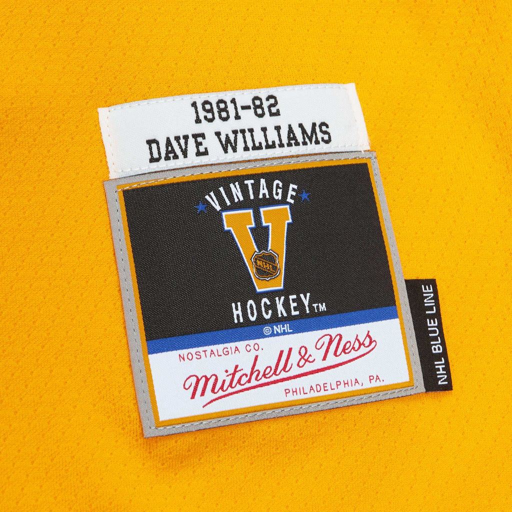 Mens Mitchell & Ness NHL YELLOW JERSEY CANUCKS 1981 DAVE WILLIAMS