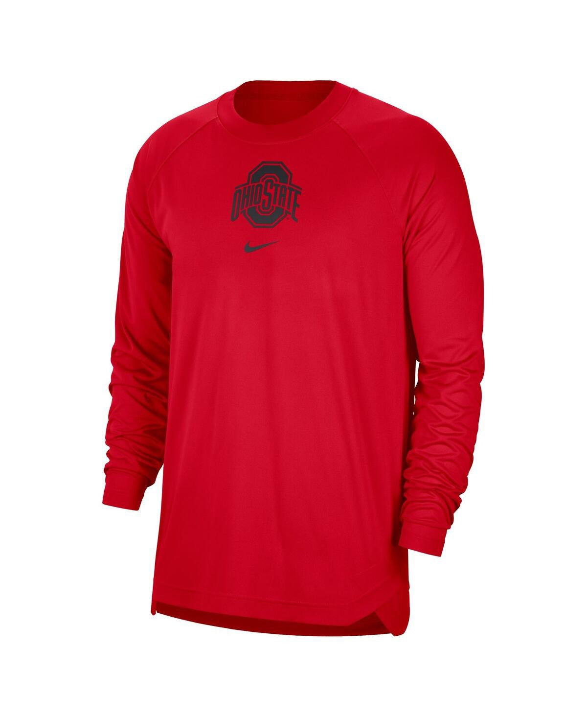 [DO6067-657] MENS NIKE SCARLET OHIO STATE BUCKEYES BASKETBALL SPOTLIGHT PERFORMANCE RAGLAN T-SHIRT