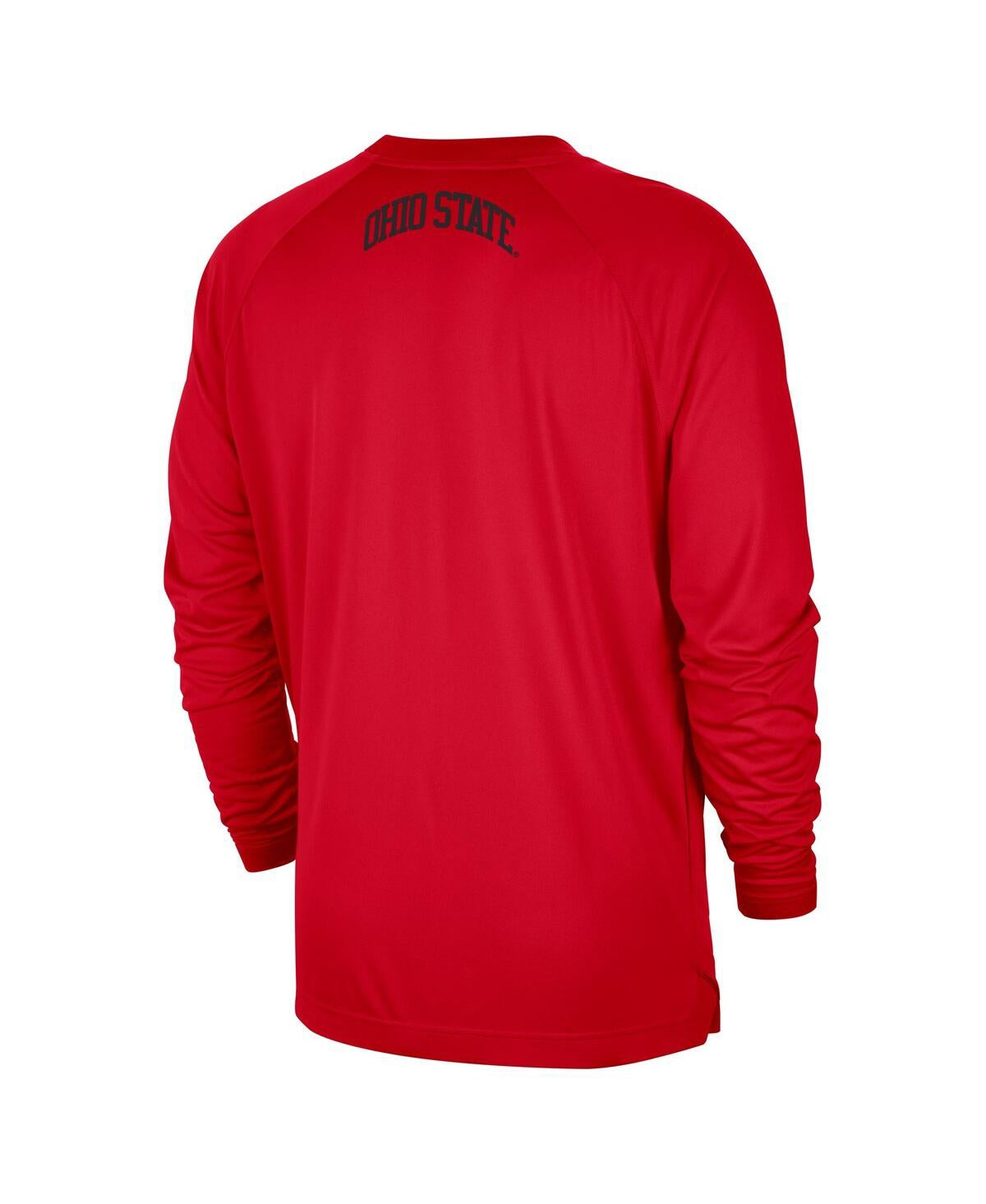 [DO6067-657] MENS NIKE SCARLET OHIO STATE BUCKEYES BASKETBALL SPOTLIGHT PERFORMANCE RAGLAN T-SHIRT