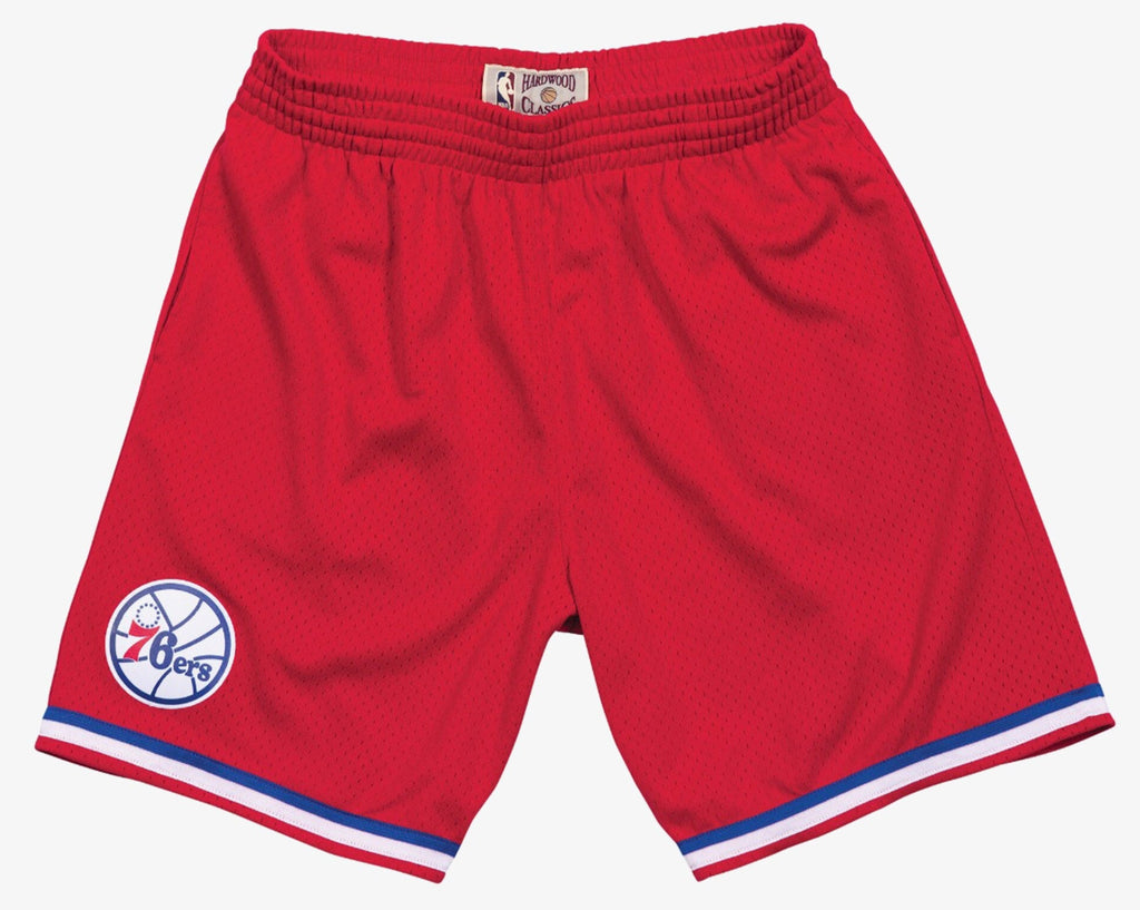 MENS MITCHELL & NESS NBA SWINGMAN ROAD SHORTS 76ERS 82-83