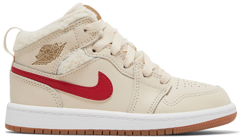 [DO2208-264] PRESCHOOL AIR JORDAN RETRO 1 MID UTILITY 'FLEECE PEARL WHITE' (PS)