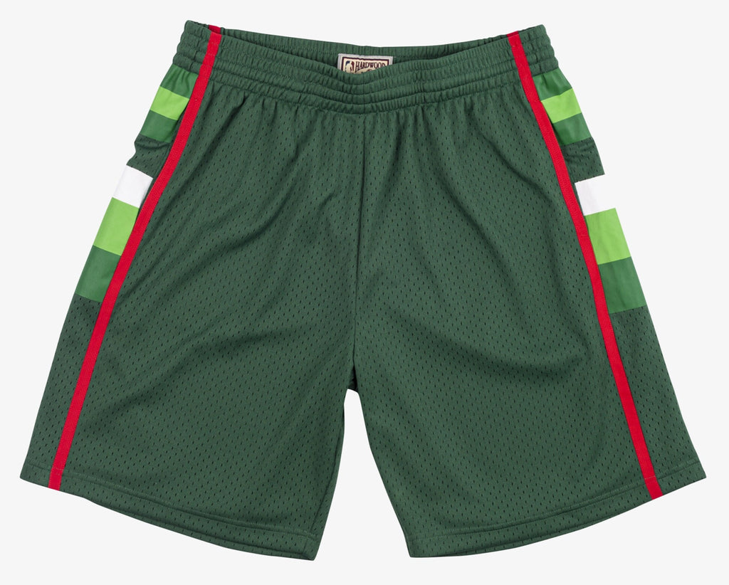 MENS MITCHELL & NESS NBA ROAD SWINGMAN SHORTS BUCKS 83-84