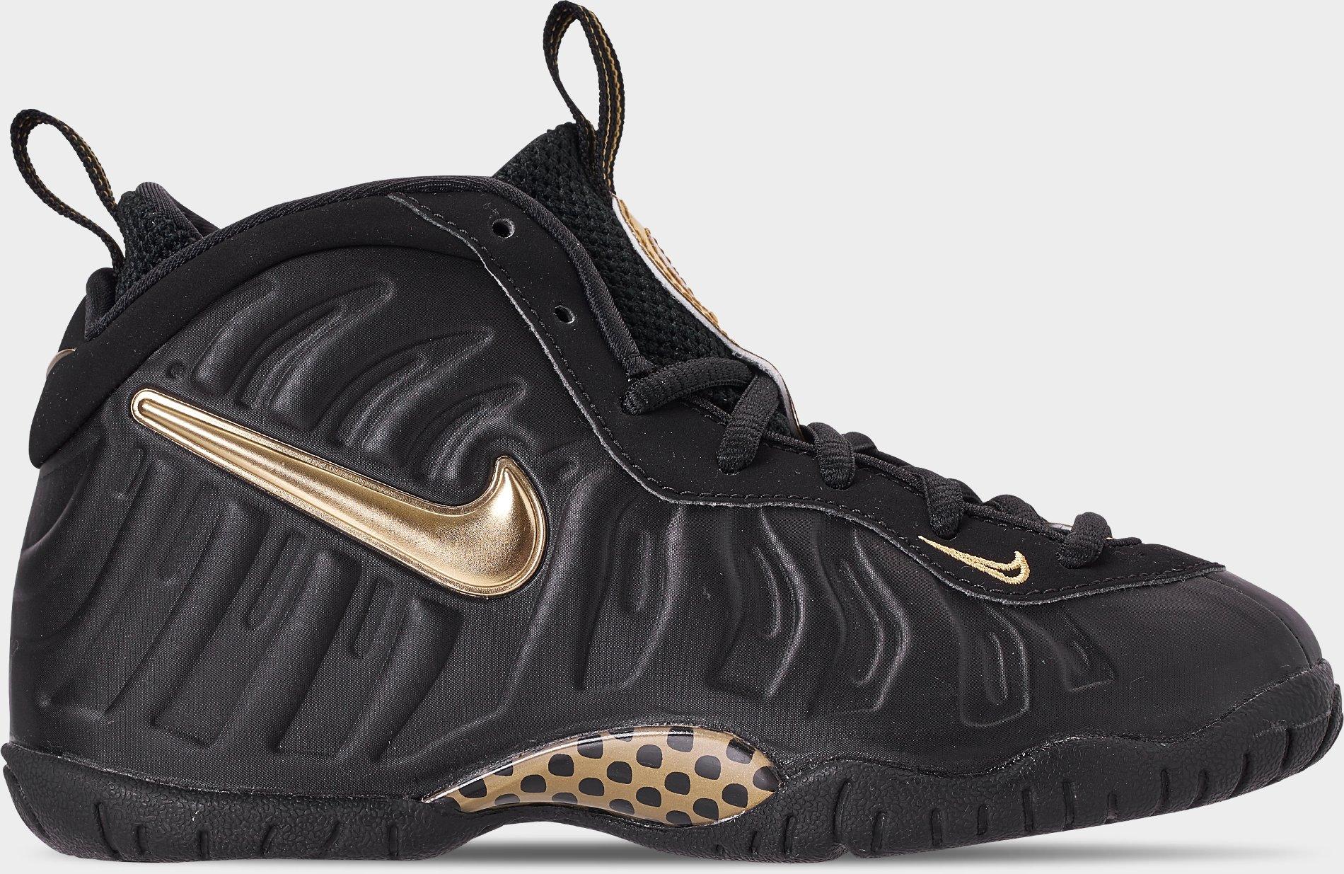 [843755-010] PRESCHOOL NIKE AIR FOAMPOSITE PRO 'BLACK METALLIC GOLD'