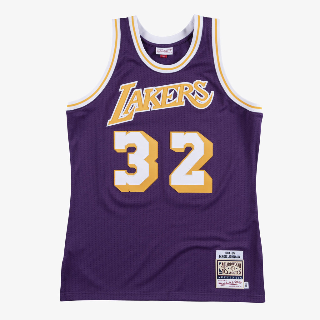 Mens Mitchell & Ness NBA AUTHENTIC JERSEY LAKERS MAGIC JOHNSON 84
