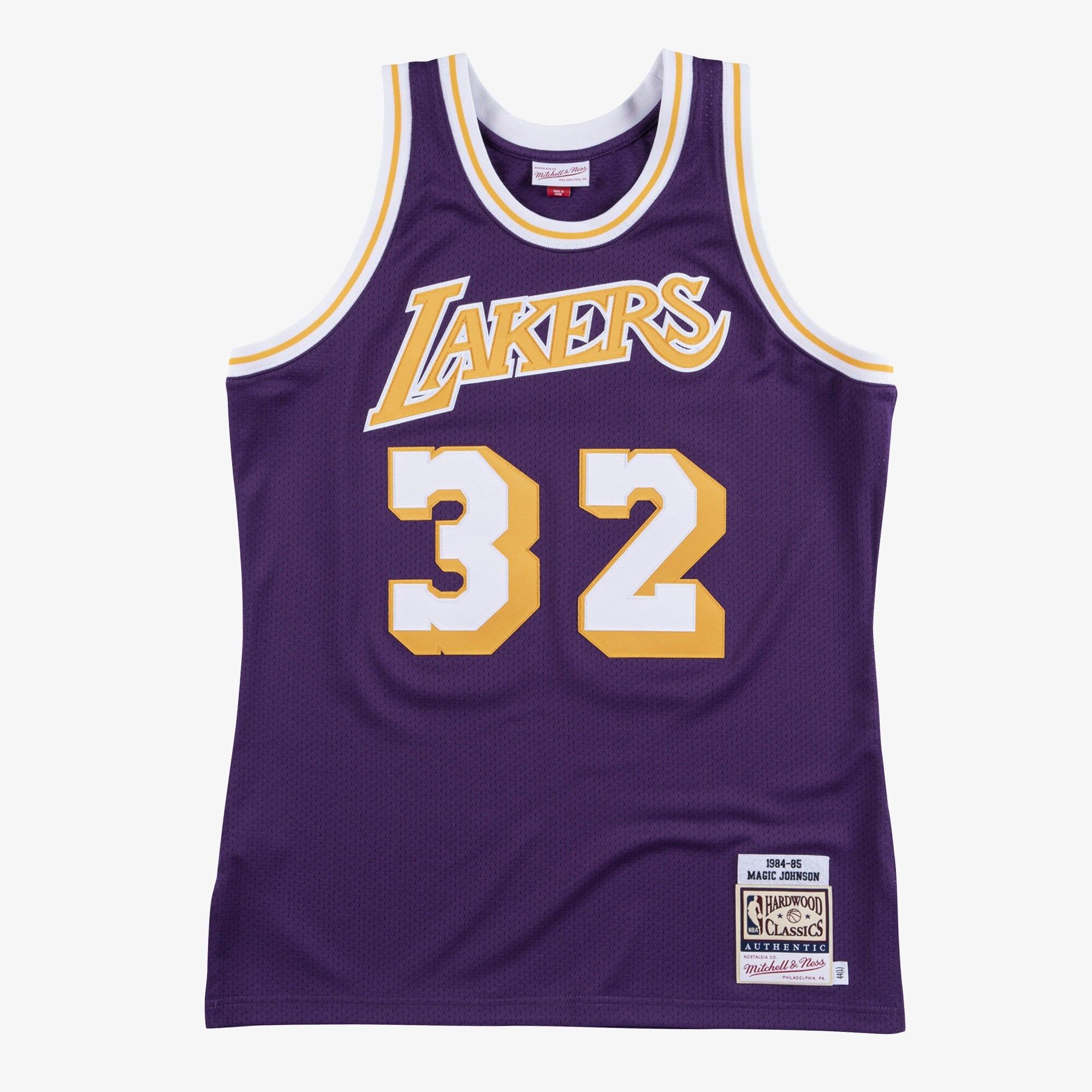 Mens Mitchell & Ness NBA AUTHENTIC JERSEY LAKERS MAGIC JOHNSON 84