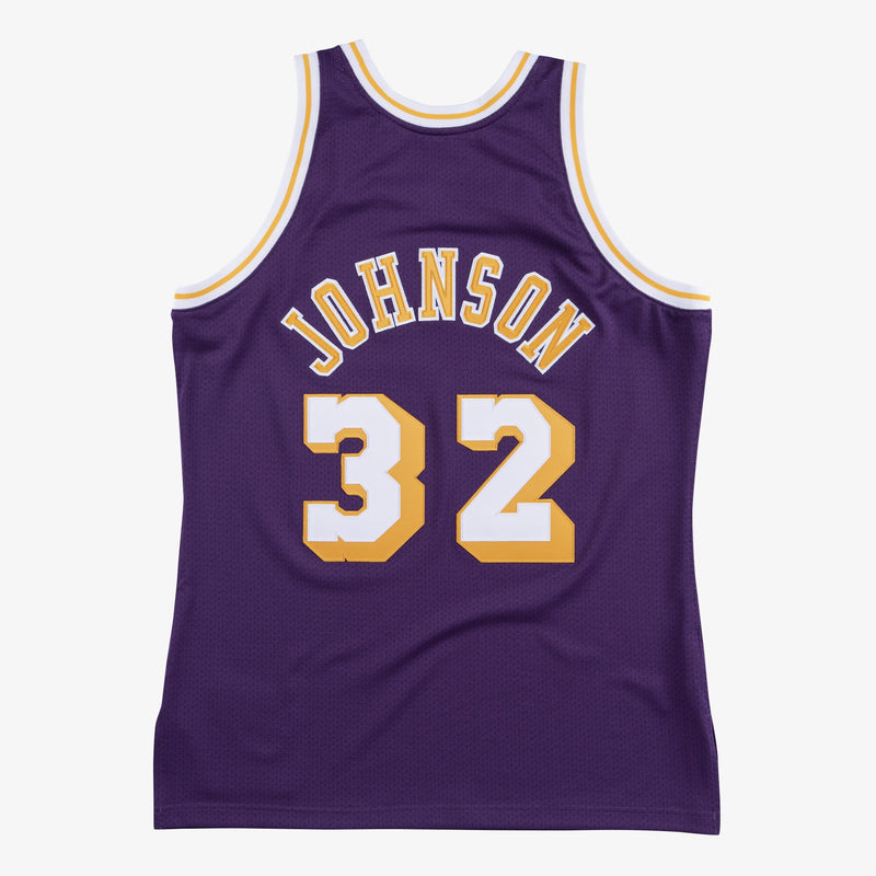 Mens Mitchell & Ness NBA AUTHENTIC JERSEY LAKERS MAGIC JOHNSON 84