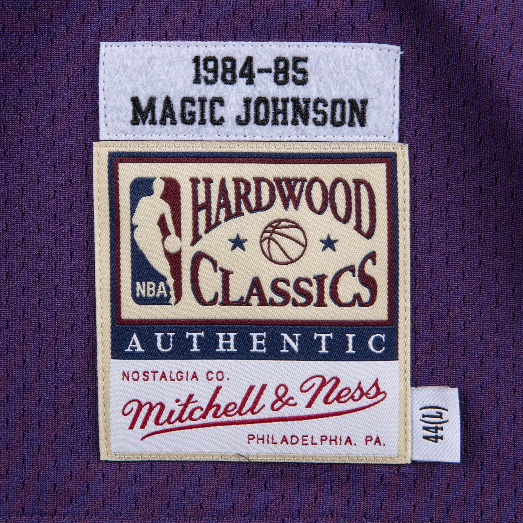 Mens Mitchell & Ness NBA AUTHENTIC JERSEY LAKERS MAGIC JOHNSON 84