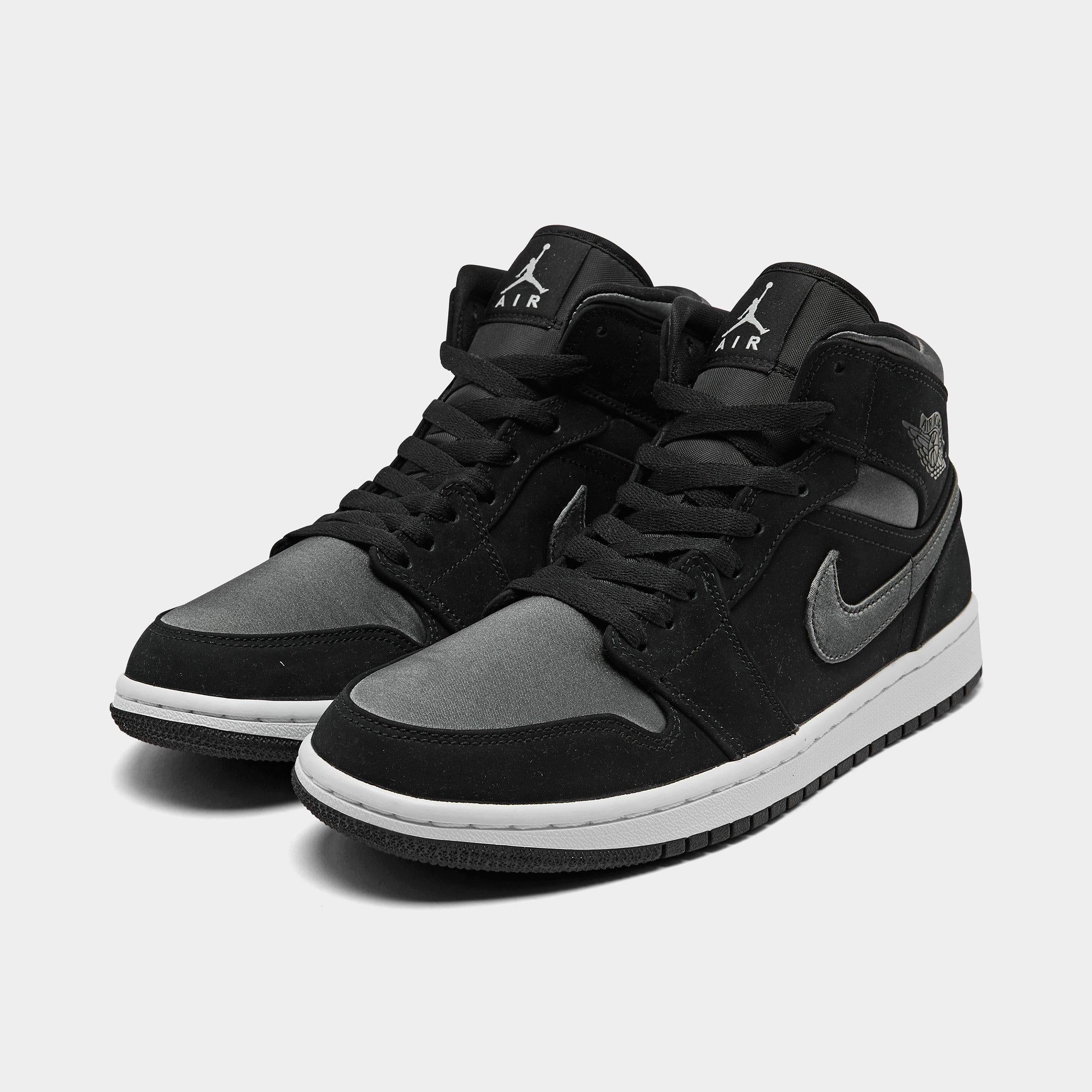 [852542-012] MENS AIR JORDAN RETRO 1 MID 'NYLON BLACK ANTHRACITE'