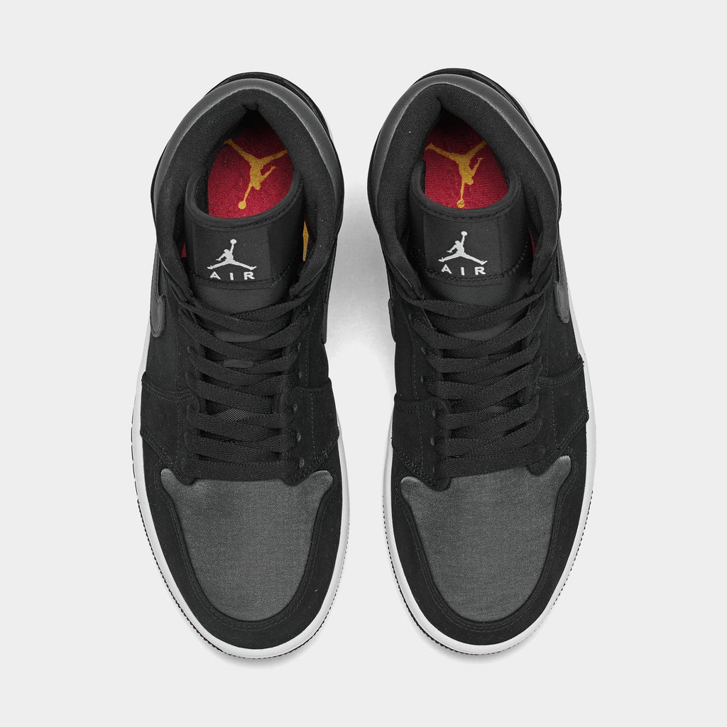 [852542-012] MENS AIR JORDAN RETRO 1 MID 'NYLON BLACK ANTHRACITE'