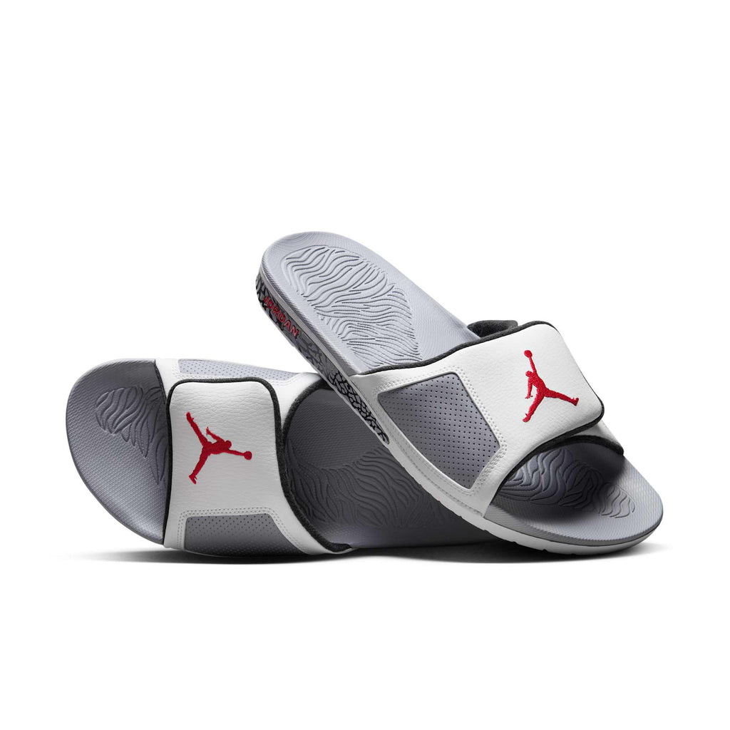 [854556-101] Mens Air Jordan HYDRO III 'SUMMIT WHITE CEMENT GREY BLACK FIRE RED'