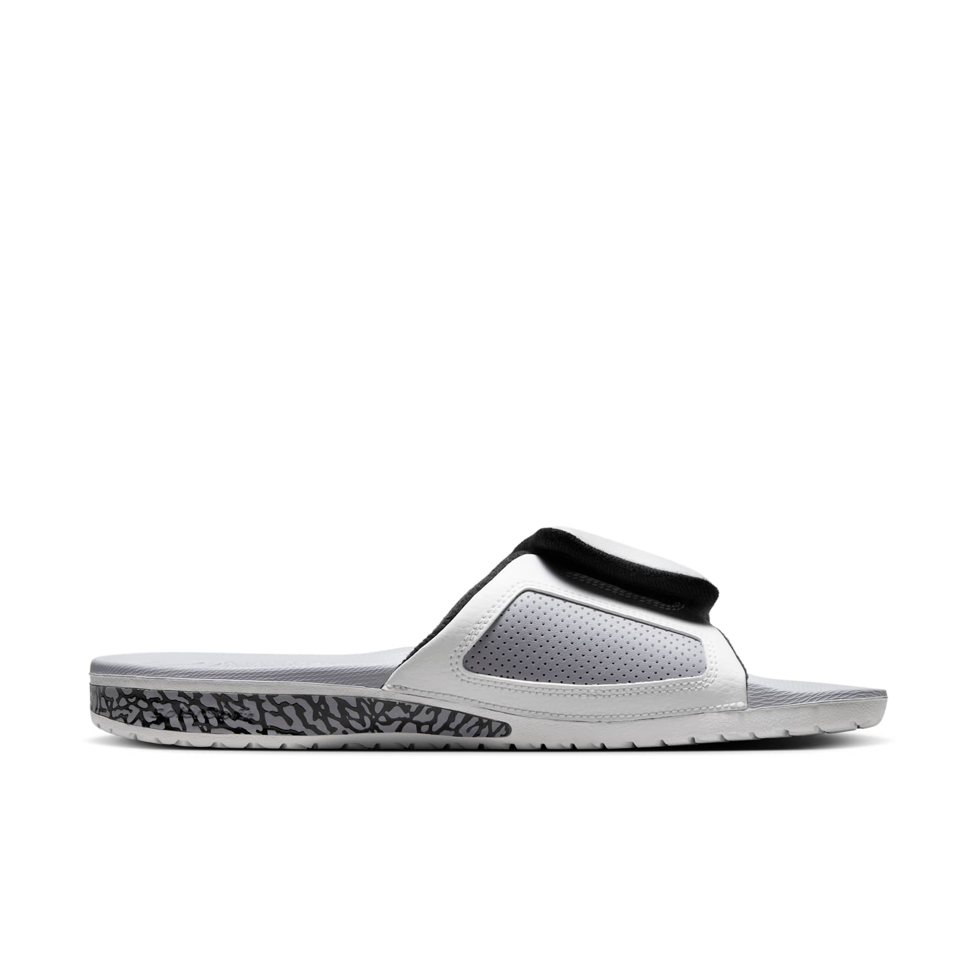 [854556-101] Mens Air Jordan HYDRO III 'SUMMIT WHITE CEMENT GREY BLACK FIRE RED'