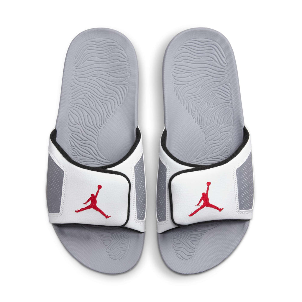 [854556-101] Mens Air Jordan HYDRO III 'SUMMIT WHITE CEMENT GREY BLACK FIRE RED'