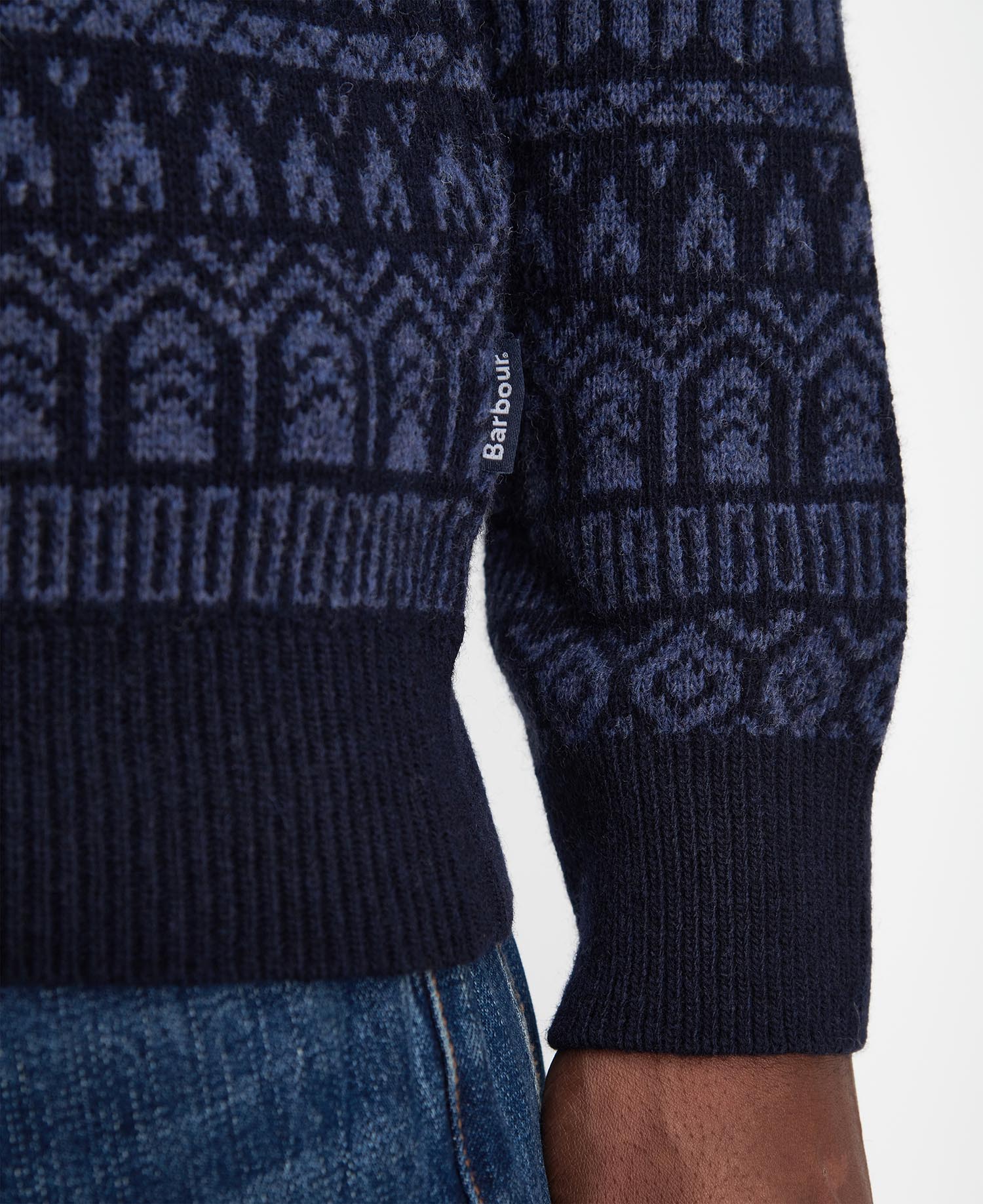 [MKN1579NY91] MENS BARBOUR STONEBECK FAIRISLE CREW NECK JUMPER