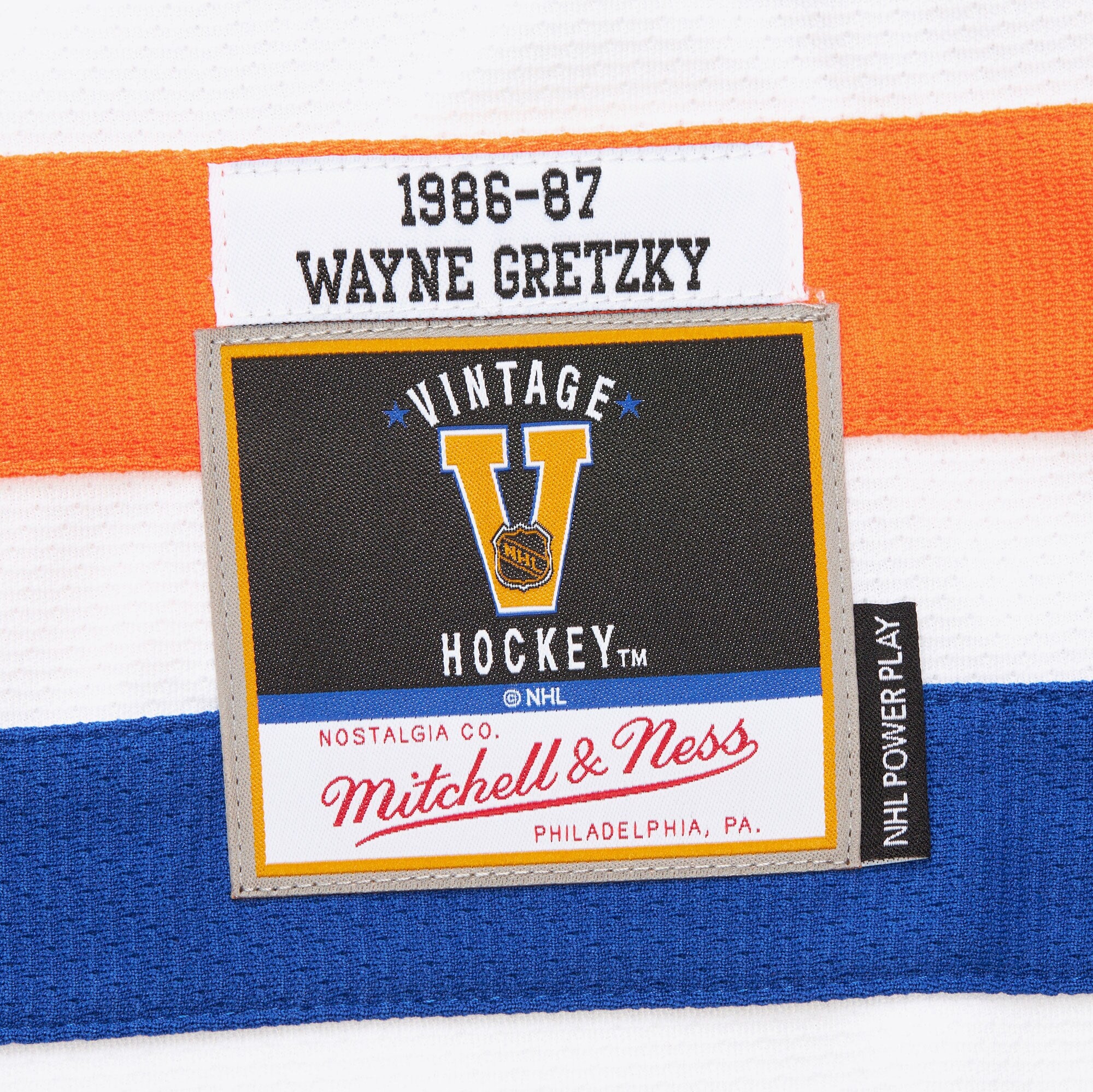 Mens Mitchell & Ness NHL WHITE JERSEY OILERS 1986 WAYNE GRETZKY
