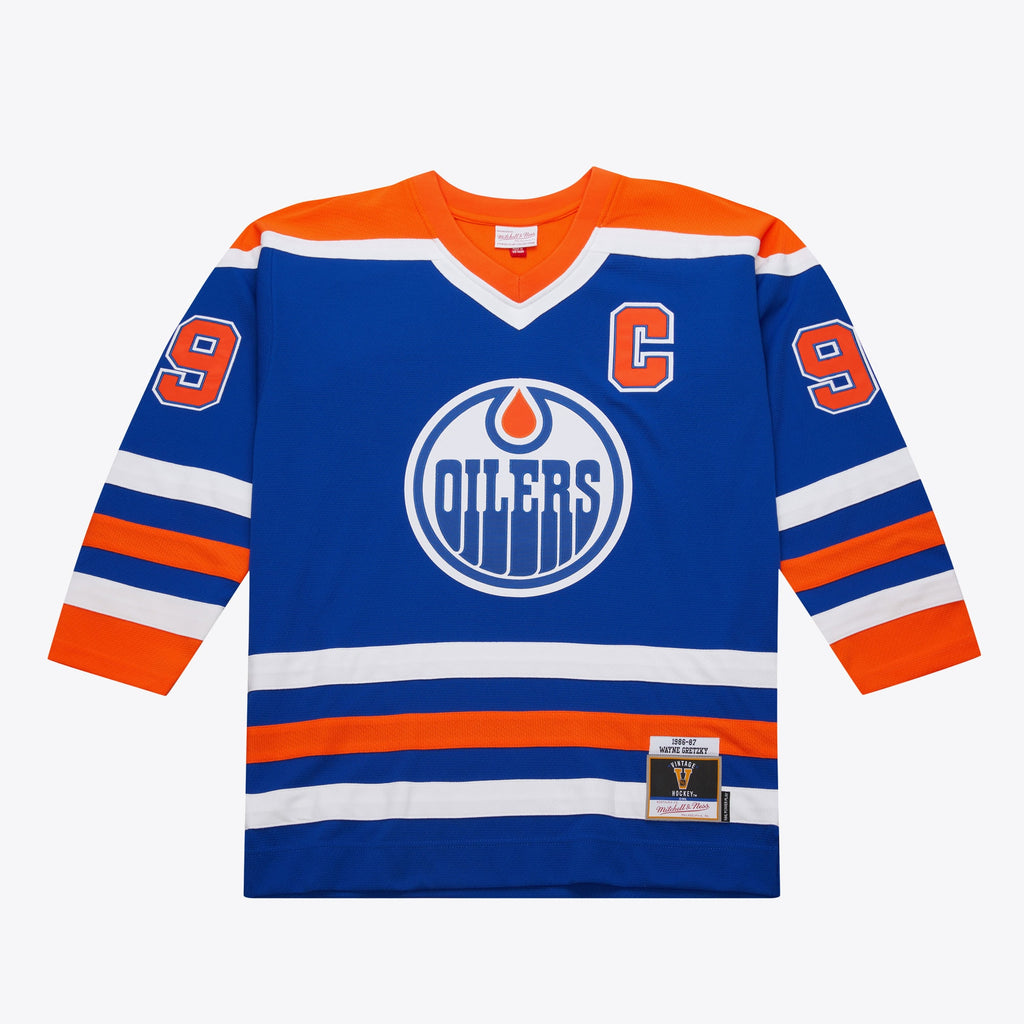 Mens Mitchell & Ness NHL DARK JERSEY OILERS 1986 WAYNE GRETZKY