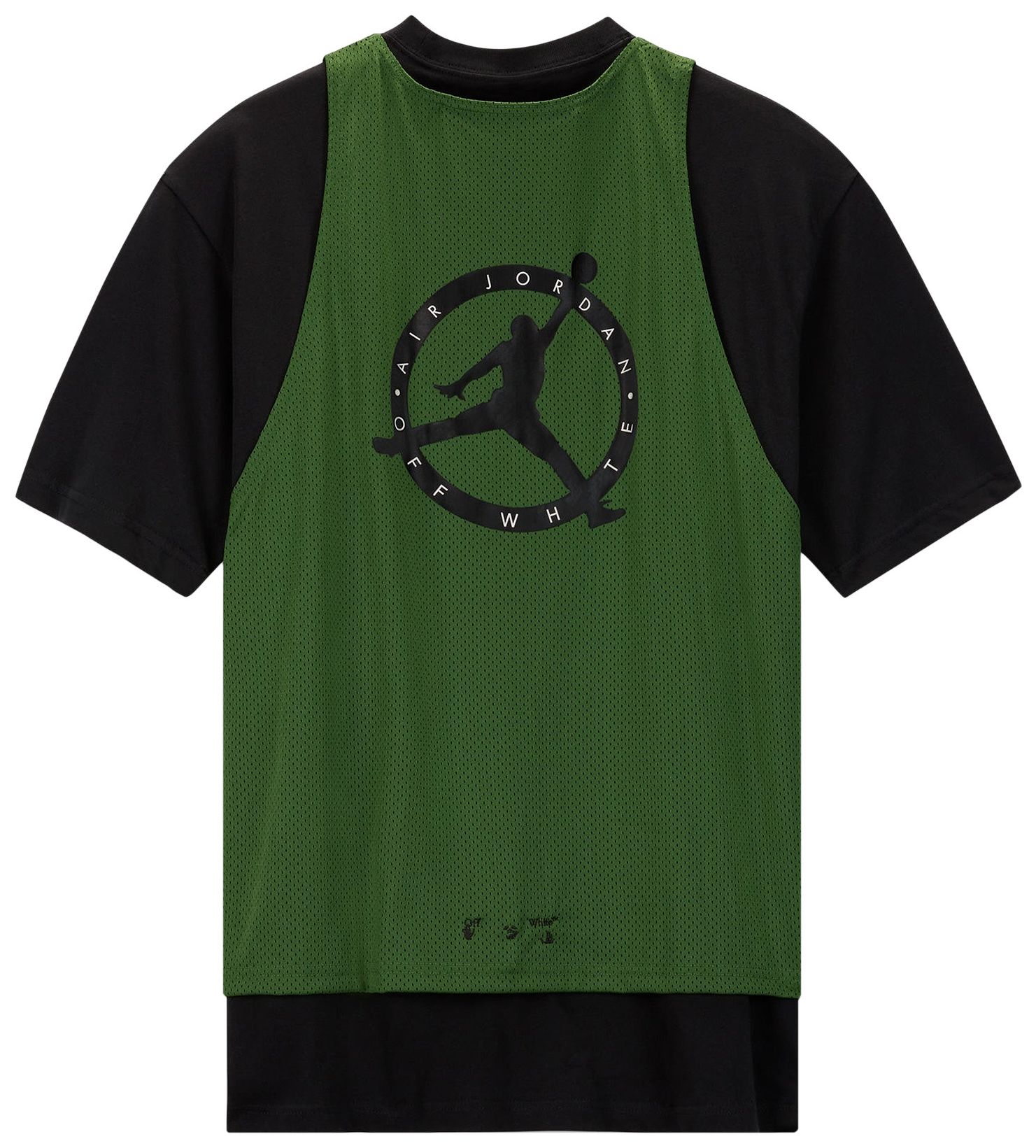 [CV3518-361] MENS AIR JORDAN X OFF-WHITE SHORT SLEEVE JERSEY TOP 'FOREST GREEN'