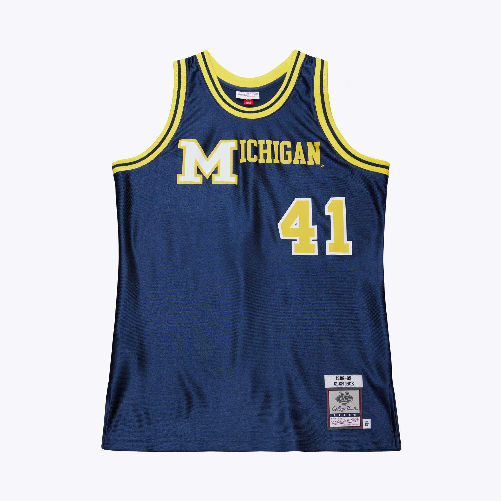 Mens Mitchell & Ness NCAA DARK JERSEY MICHIGAN WOLVERINES 1989 GLEN RICE