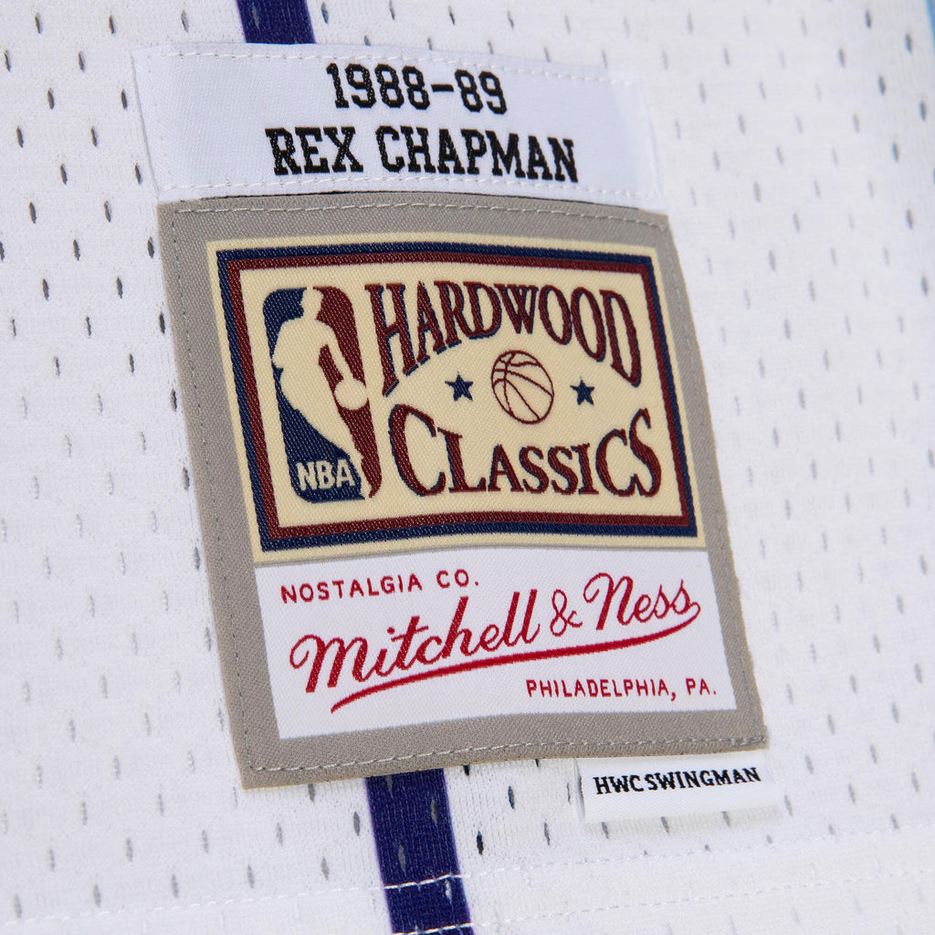 Mens Mitchell & Ness NBA WHITE JERSEY HORNETS 1988 REX CHAPMAN