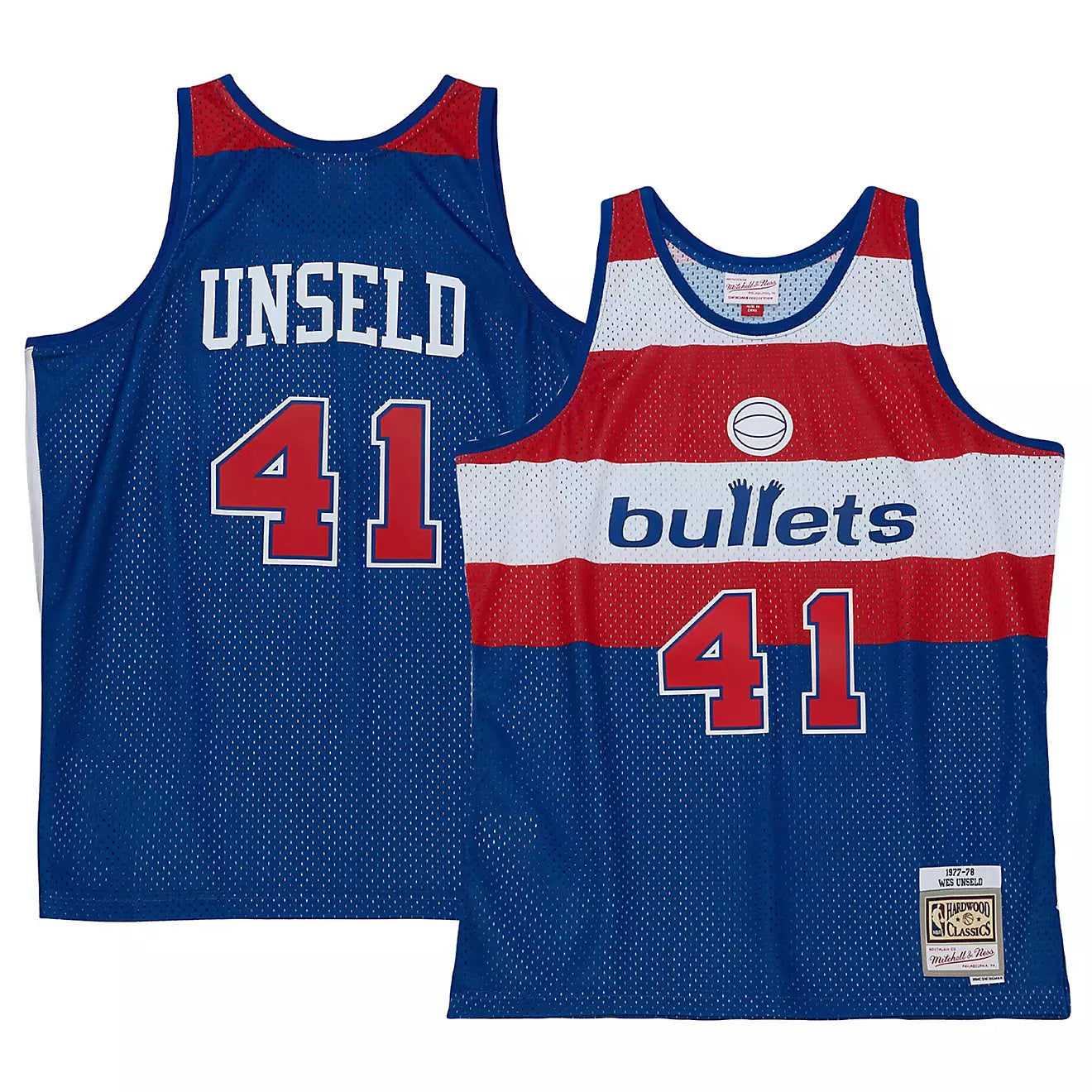 MENS MITCHELL & NESS NBA SWINGMAN JERSEY BULLETS 1977 WES UNSELD
